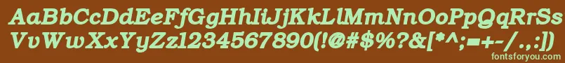 ErBukinistKoi8BoldItalic Font – Green Fonts on Brown Background