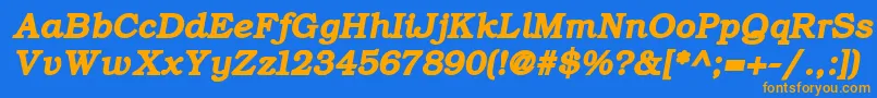 ErBukinistKoi8BoldItalic Font – Orange Fonts on Blue Background