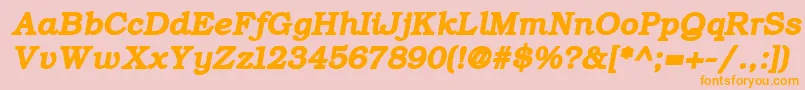 ErBukinistKoi8BoldItalic-Schriftart – Orangefarbene Schriften auf rosa Hintergrund