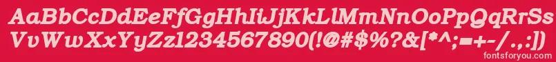 ErBukinistKoi8BoldItalic-fontti – vaaleanpunaiset fontit punaisella taustalla