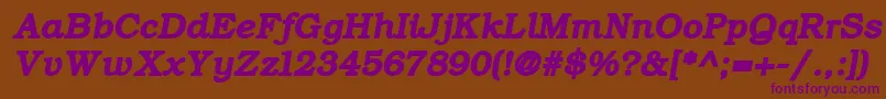 ErBukinistKoi8BoldItalic-Schriftart – Violette Schriften auf braunem Hintergrund