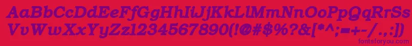 Czcionka ErBukinistKoi8BoldItalic – fioletowe czcionki na czerwonym tle
