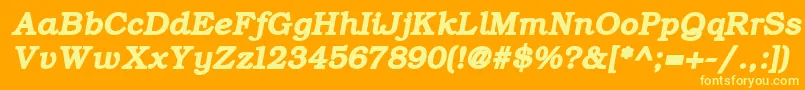 フォントErBukinistKoi8BoldItalic – オレンジの背景に黄色の文字