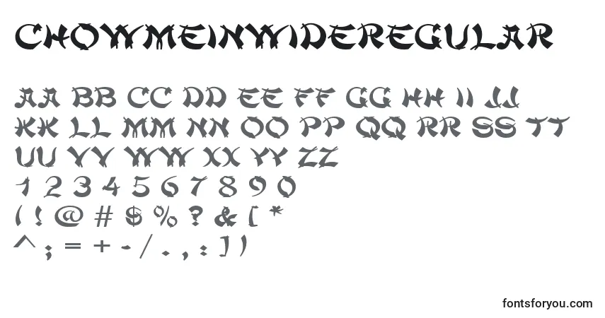 Шрифт ChowmeinwideRegular – алфавит, цифры, специальные символы