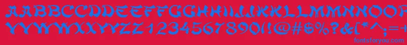 ChowmeinwideRegular Font – Blue Fonts on Red Background