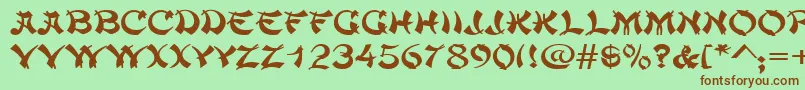 ChowmeinwideRegular Font – Brown Fonts on Green Background