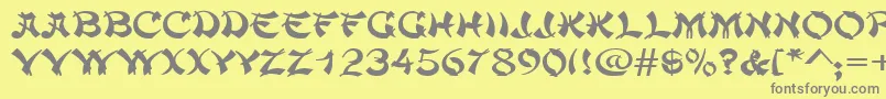 ChowmeinwideRegular Font – Gray Fonts on Yellow Background