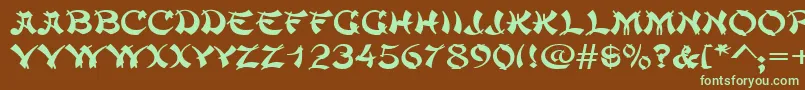 ChowmeinwideRegular Font – Green Fonts on Brown Background