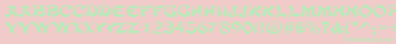 ChowmeinwideRegular Font – Green Fonts on Pink Background