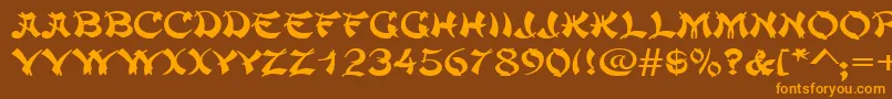 ChowmeinwideRegular Font – Orange Fonts on Brown Background