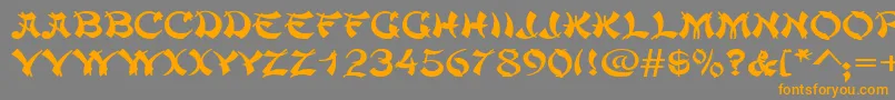 ChowmeinwideRegular Font – Orange Fonts on Gray Background