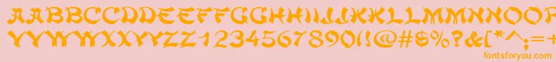 ChowmeinwideRegular Font – Orange Fonts on Pink Background