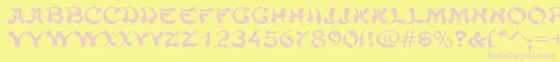 ChowmeinwideRegular Font – Pink Fonts on Yellow Background