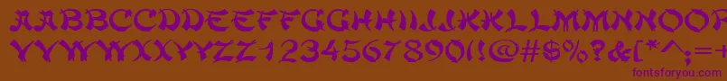 ChowmeinwideRegular Font – Purple Fonts on Brown Background