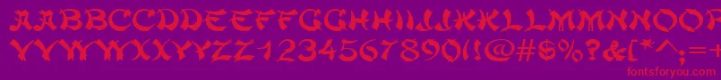 ChowmeinwideRegular Font – Red Fonts on Purple Background