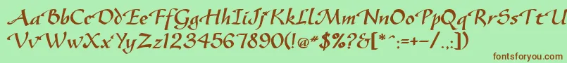 GazeBold Font – Brown Fonts on Green Background