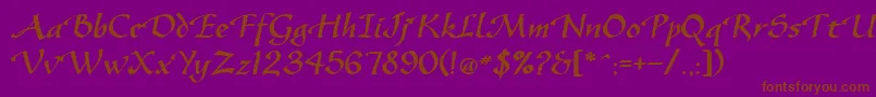 GazeBold-Schriftart – Braune Schriften auf violettem Hintergrund