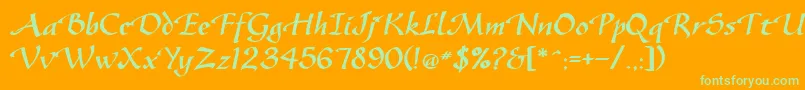 GazeBold Font – Green Fonts on Orange Background
