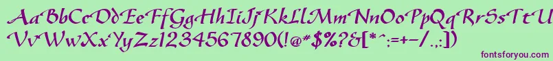 GazeBold Font – Purple Fonts on Green Background