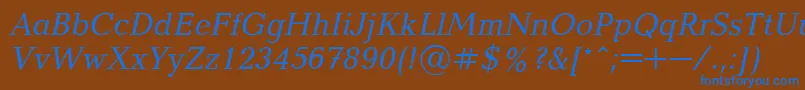 フォントBaltica1 – 茶色の背景に青い文字