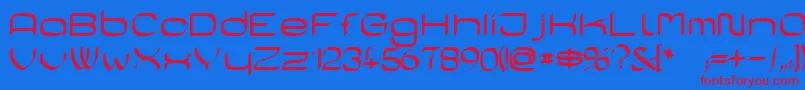 CasaSans Font – Red Fonts on Blue Background