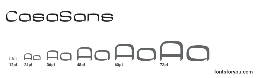 CasaSans Font Sizes