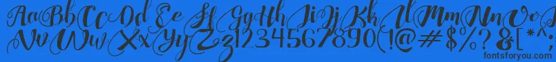 ChocolateHeartFree Font – Black Fonts on Blue Background