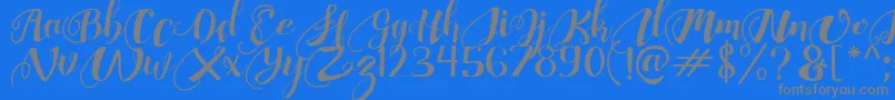 ChocolateHeartFree-Schriftart – Graue Schriften auf blauem Hintergrund