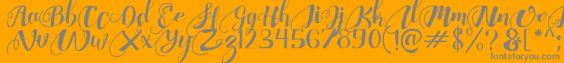 ChocolateHeartFree-Schriftart – Graue Schriften auf orangefarbenem Hintergrund