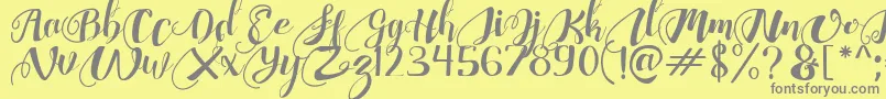 ChocolateHeartFree Font – Gray Fonts on Yellow Background