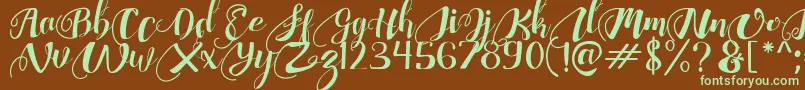 ChocolateHeartFree Font – Green Fonts on Brown Background