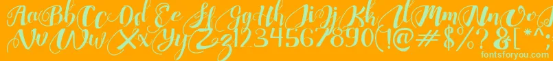 ChocolateHeartFree Font – Green Fonts on Orange Background