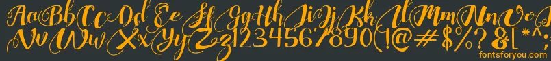 ChocolateHeartFree Font – Orange Fonts on Black Background