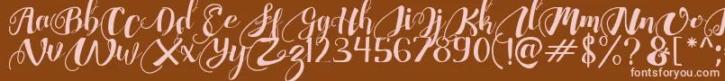 ChocolateHeartFree Font – Pink Fonts on Brown Background
