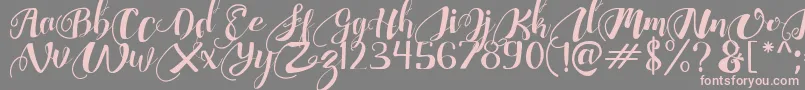 ChocolateHeartFree-Schriftart – Rosa Schriften auf grauem Hintergrund
