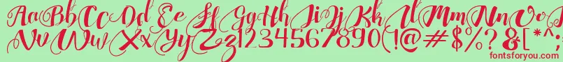 ChocolateHeartFree Font – Red Fonts on Green Background