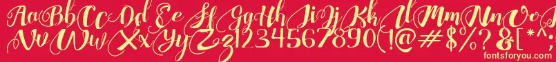 ChocolateHeartFree Font – Yellow Fonts on Red Background