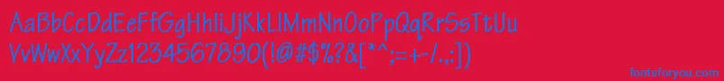 TektonCnBold Font – Blue Fonts on Red Background