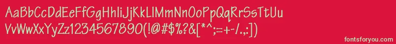 フォントTektonCnBold – 赤い背景に緑の文字