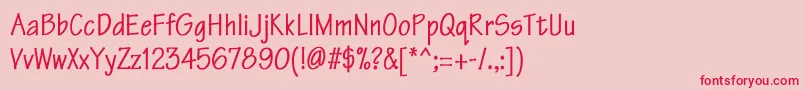 TektonCnBold Font – Red Fonts on Pink Background