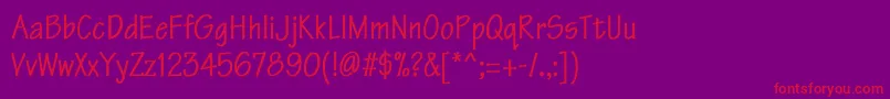 TektonCnBold Font – Red Fonts on Purple Background