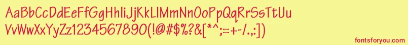 TektonCnBold Font – Red Fonts on Yellow Background