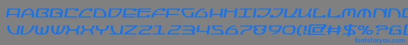 フォントJumptroopssemital – 灰色の背景に青い文字