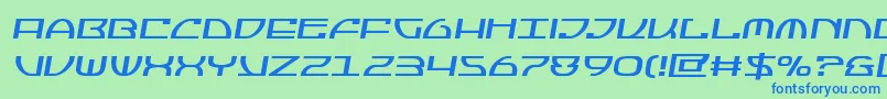 Jumptroopssemital-Schriftart – Blaue Schriften auf grünem Hintergrund