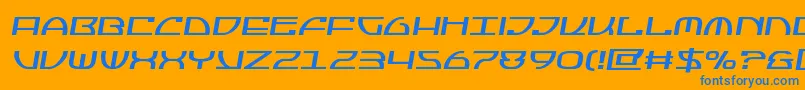 Jumptroopssemital-Schriftart – Blaue Schriften auf orangefarbenem Hintergrund
