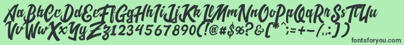 CadassScriptDemo Font – Black Fonts on Green Background
