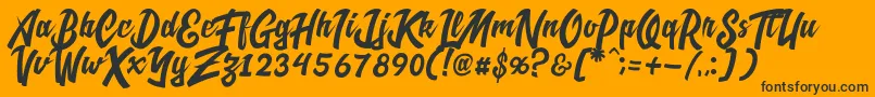 CadassScriptDemo-Schriftart – Schwarze Schriften auf orangefarbenem Hintergrund
