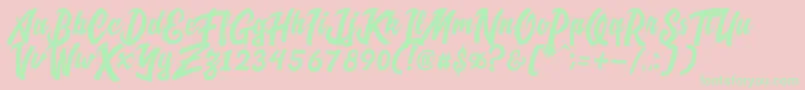 CadassScriptDemo Font – Green Fonts on Pink Background