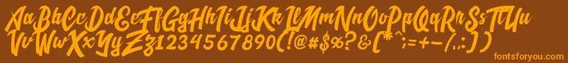 CadassScriptDemo Font – Orange Fonts on Brown Background
