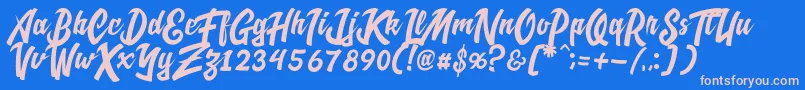 CadassScriptDemo Font – Pink Fonts on Blue Background